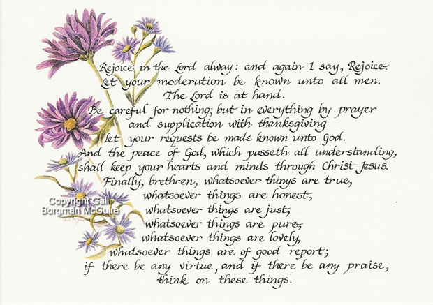 Rejoice in the Lord : Philippians 4:4~8  Scripture quotation from the King James Version